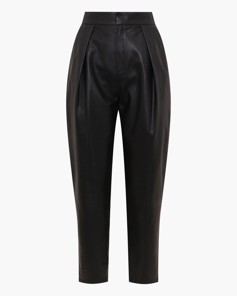 TAPERED LEATHER TROUSERS