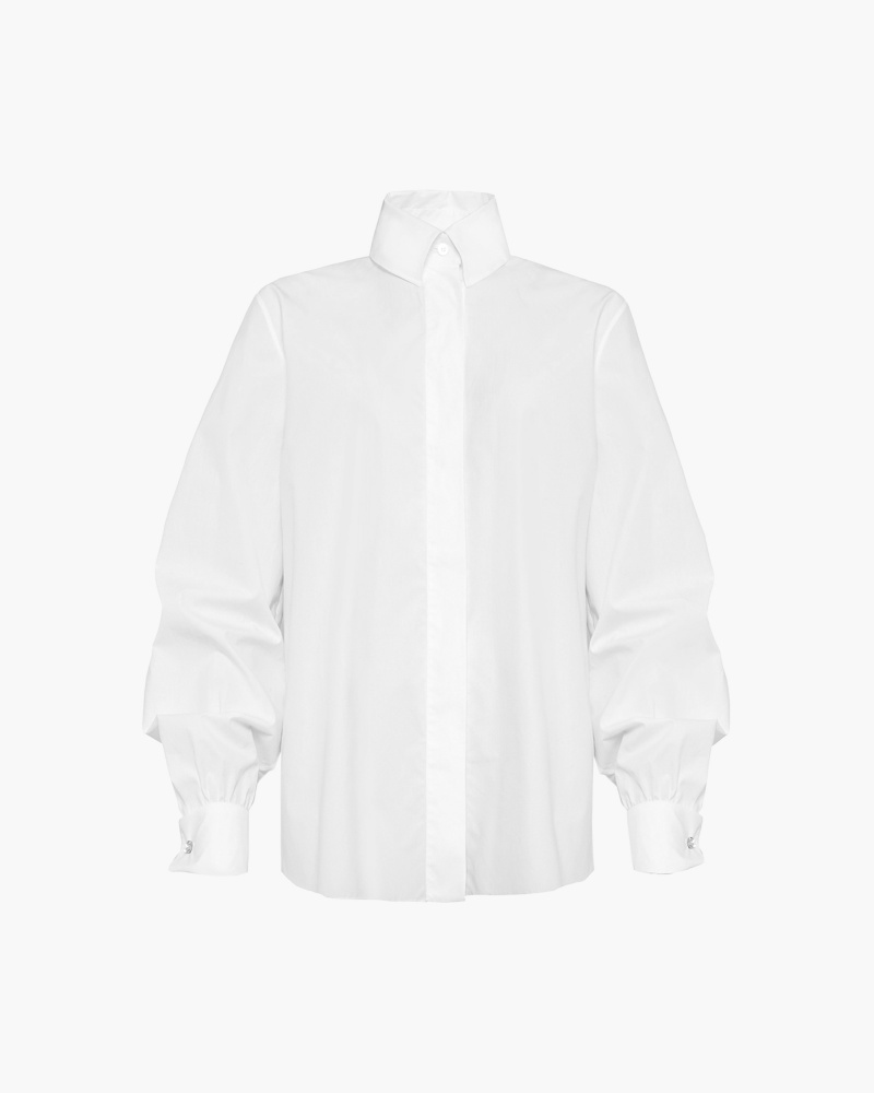 SHIRT WITH OVERSIZED COLLAR