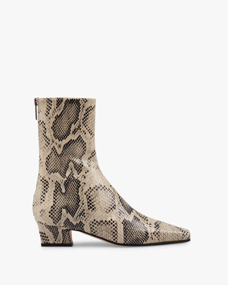 SNAKE EMBOSSED CITY ANKLE...