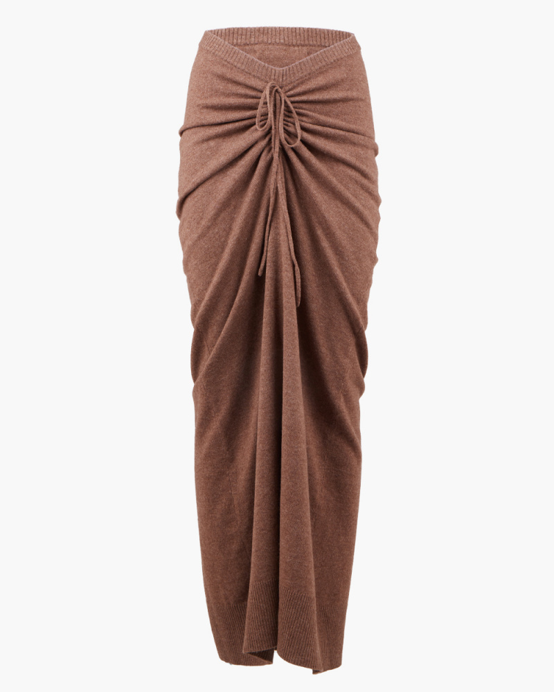 ELONGATED RUCHED TIE SKIRT