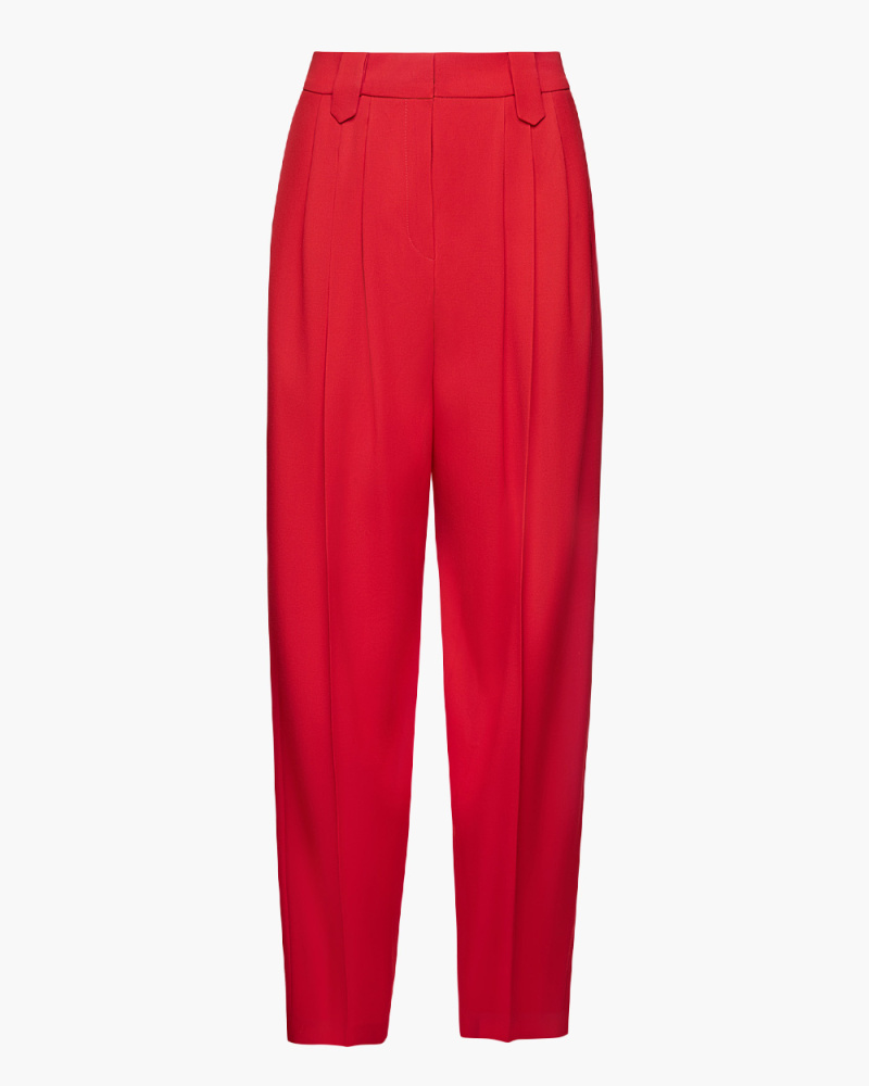 RELAXED TAPERED SILK TROUSERS