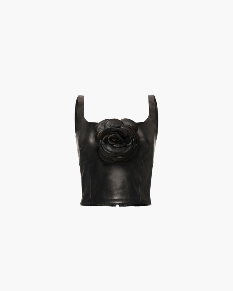 LEATHER BUSTIER TOP