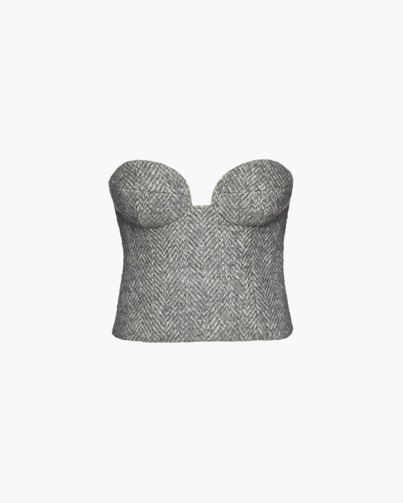 WOOL AND CASHMERE CORSET TOP