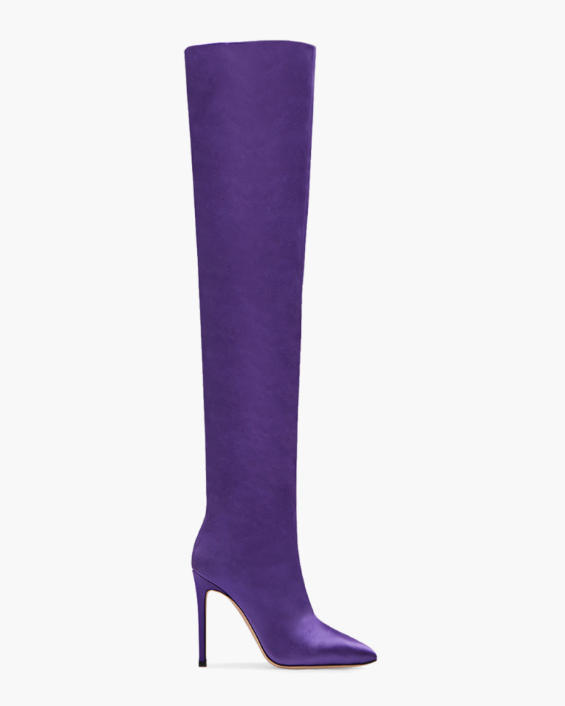 SATIN OVER-THE-KNEE BOOTS
