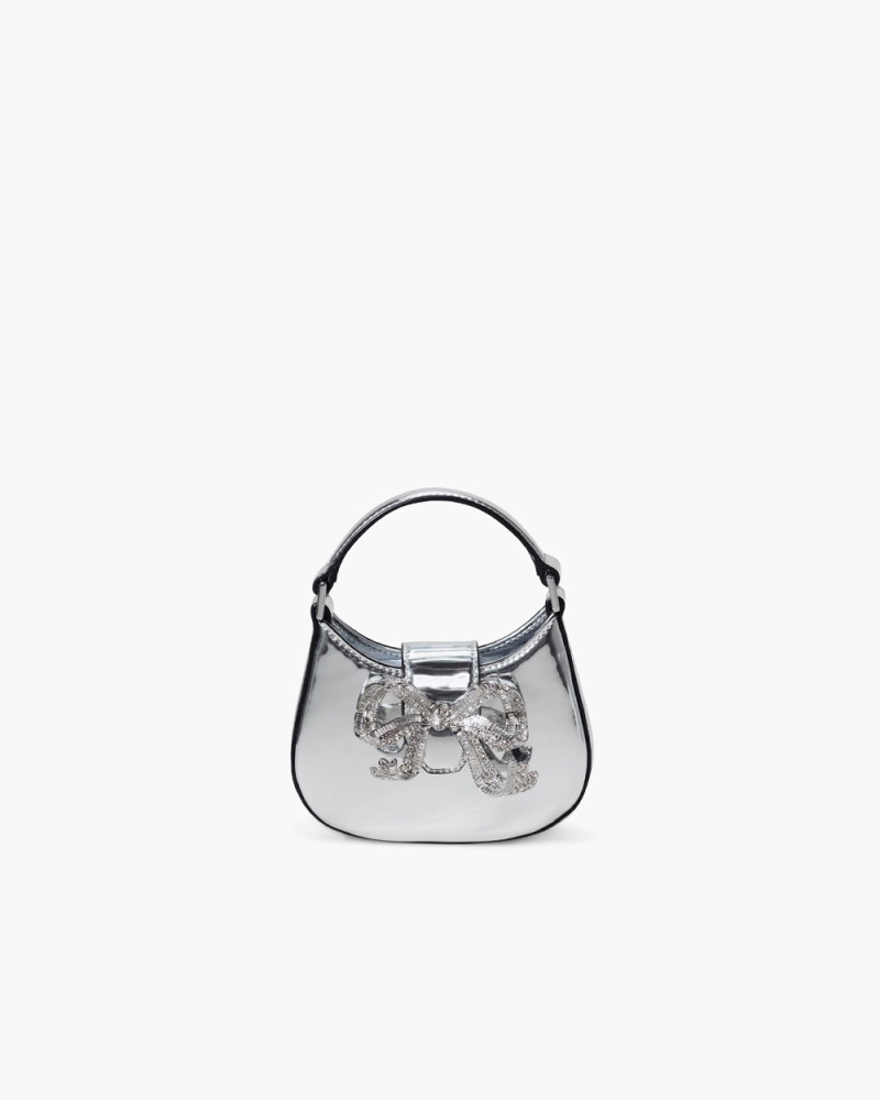 SILVER CURVED BOW MICRO BAG