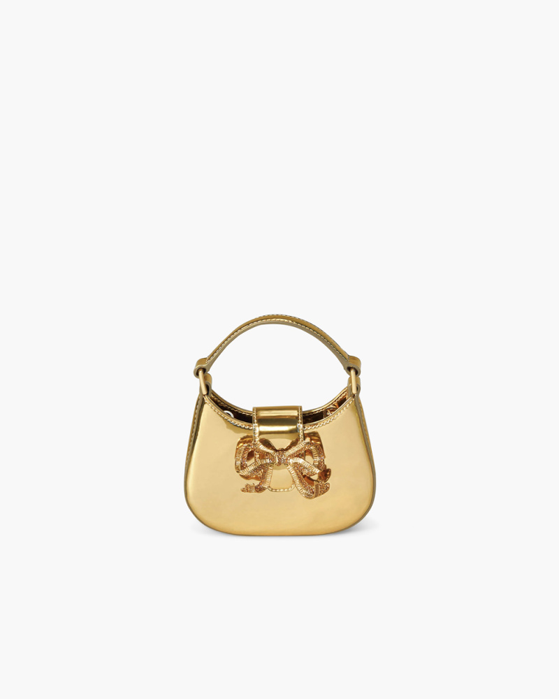 GOLD CURVED BOW MICRO BAG