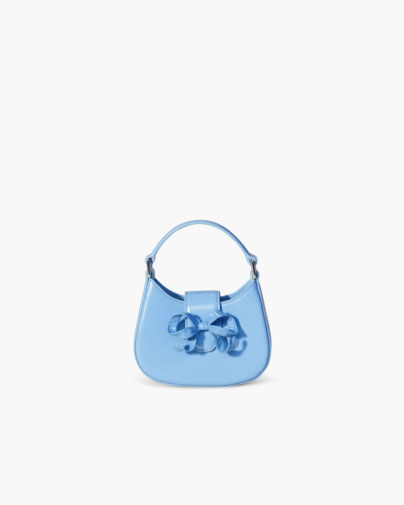 BLUE CURVED BOW MICRO BAG