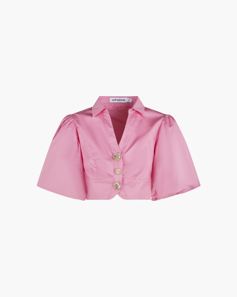 PINK COTTON BUTTON TOP