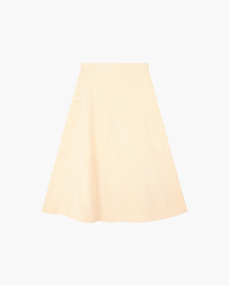 THEA CREAM SUEDE LONG SKIRT