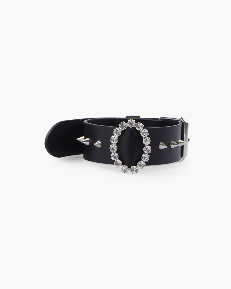 LEATHER CHOKER WITH CRYSTAL...