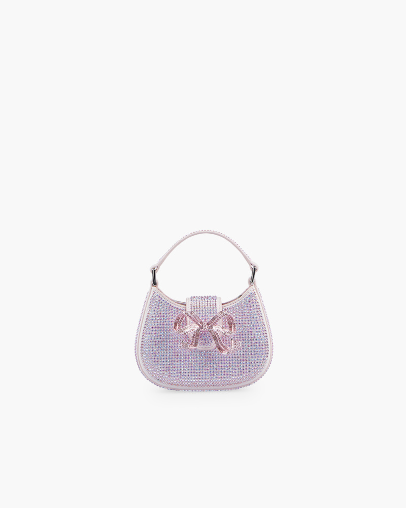 MICRO BOW AND STRASS PINK BAG