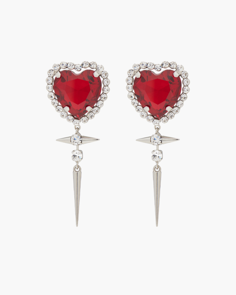 HEART EARRINGS WITH STUDS RED