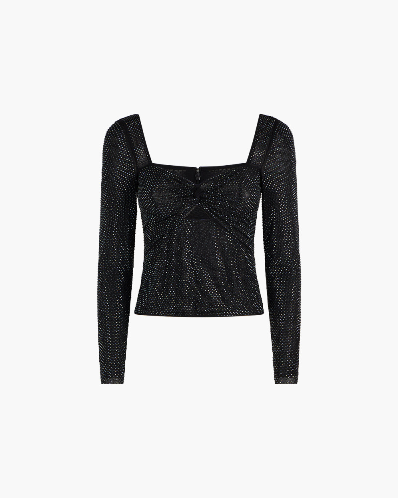 LONG-SLEEVE TOP WITH BLACK...