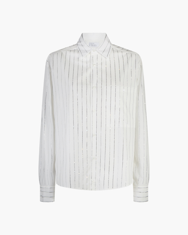 PINSTRIPED SHIRT WITH WHITE...