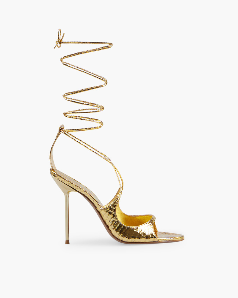 LOULOU LACE UP SANDAL GOLD