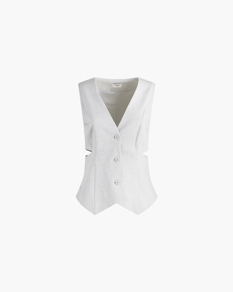CLAUDE GILET WITH GREY CUT-OUT